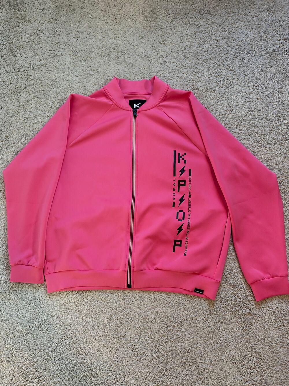 Koral Pink Full-Zip Athletic Jacket Graphic Size Small